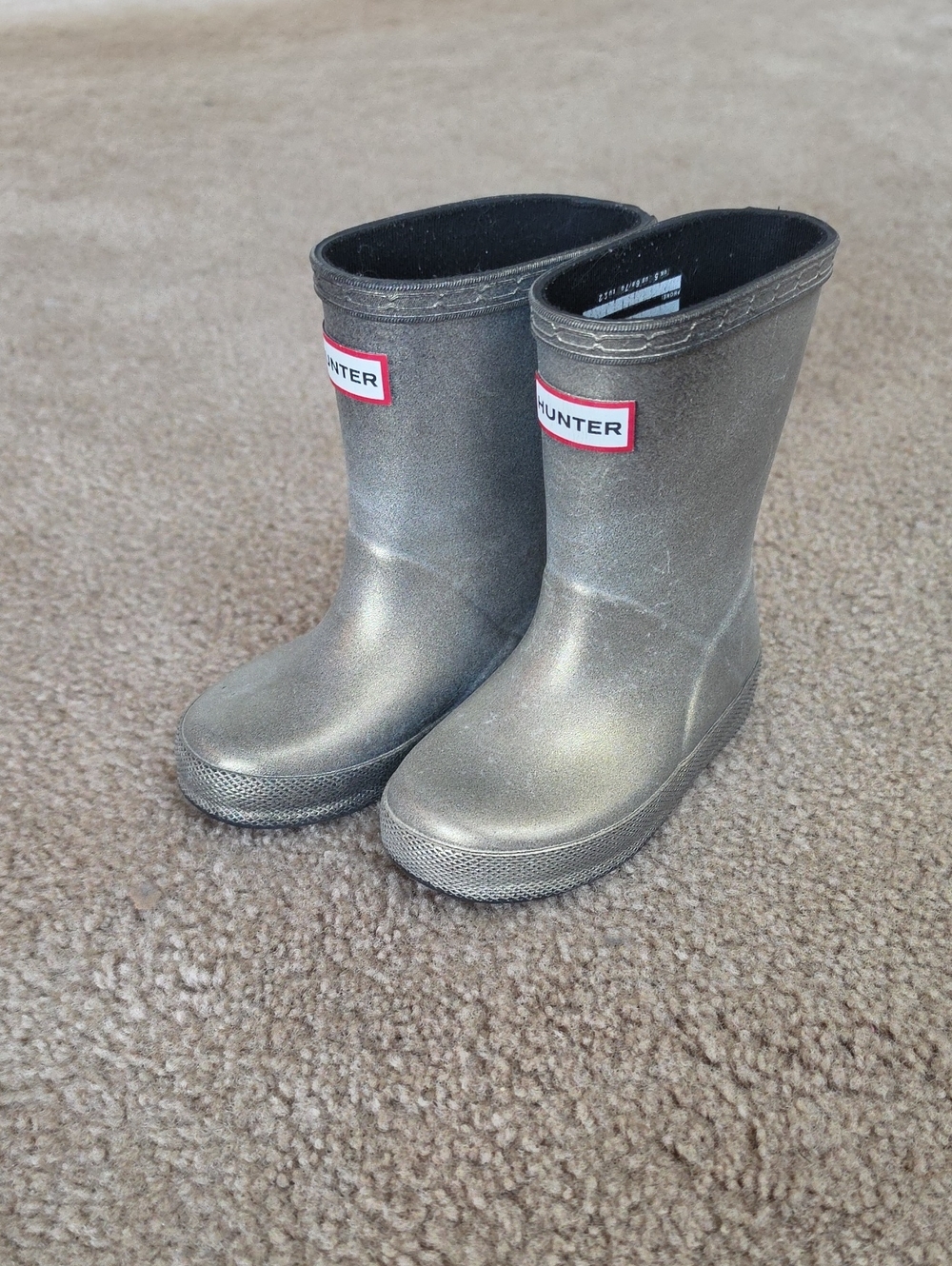 Hunter Toddler Metallic Gold Rain Boots Size 6C